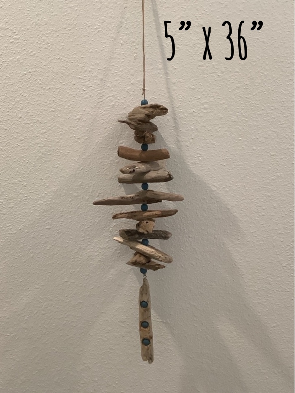 Driftwood Art, Driftwood Beaded Mobile, Driftwood Mobile, Coastal Decor